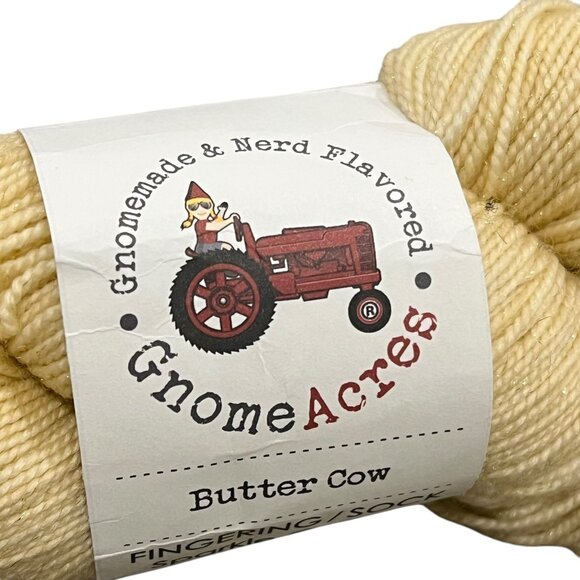 GnomeAcres Fingering/Sock Yarn 438 Yds 100g Butter Cow 75% SW Merino 20% Nylon 5 - Picture 3 of 4